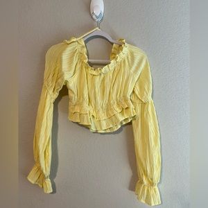 Altar’d State yellow bell sleeve crop top in a size small.